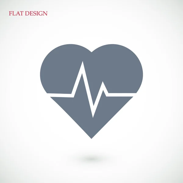 Icône plate Heartbeat — Image vectorielle
