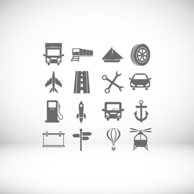 taşıma düz simgeler 