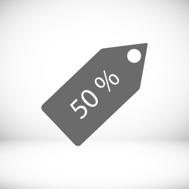 % 50 bir ses etiketi simgesi