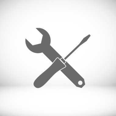 İngiliz anahtarı ve tornavida simgesi