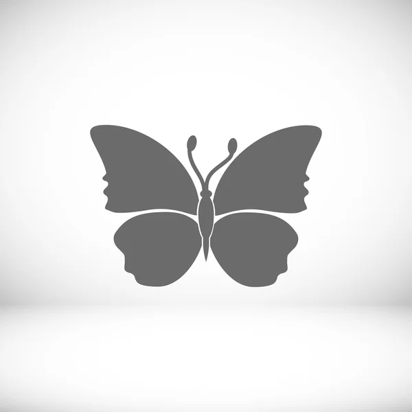 Mariposa icono plano — Vector de stock