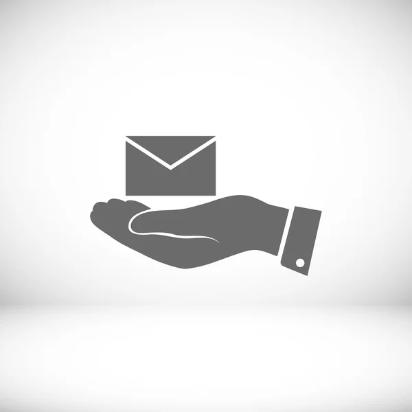 Електронна пошта на піктограмі руки — стоковий вектор