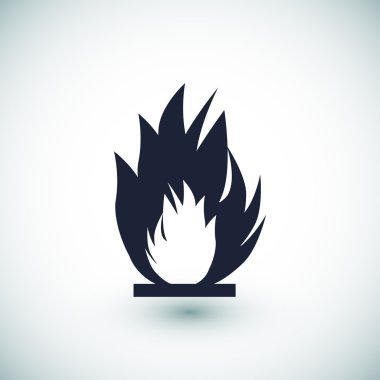 Yangın düz simgesi