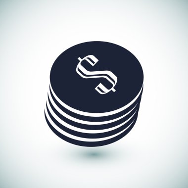 Doları düz simgesi