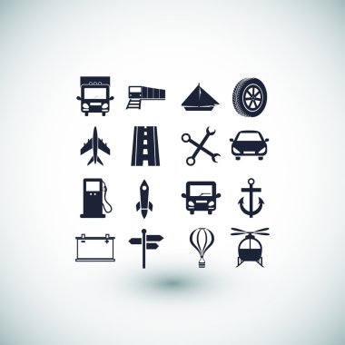 taşıma düz simgeler 