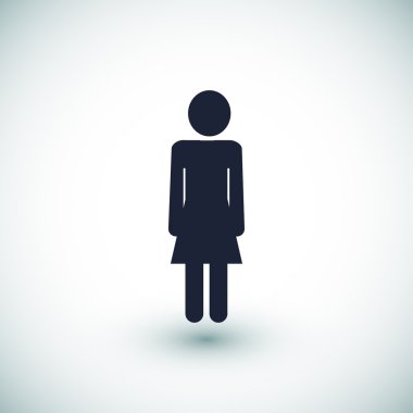 Kadın düz simgesi