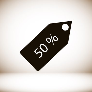 % 50 bir ses etiketi simgesi