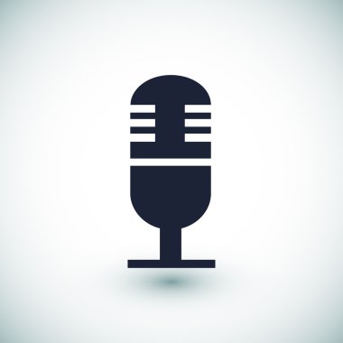 mikrofon düz simgesi