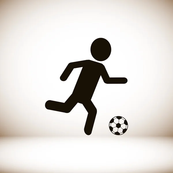 Football, icône de la silhouette du joueur de football — Image vectorielle