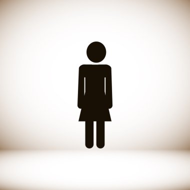 Kadın düz simgesi