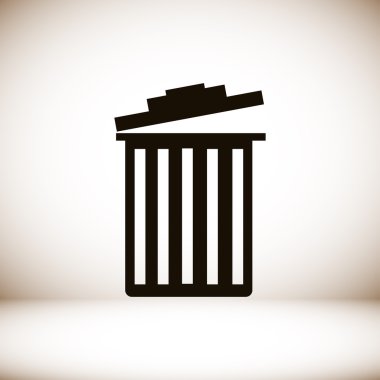 Çöp kutusu düz simgesi