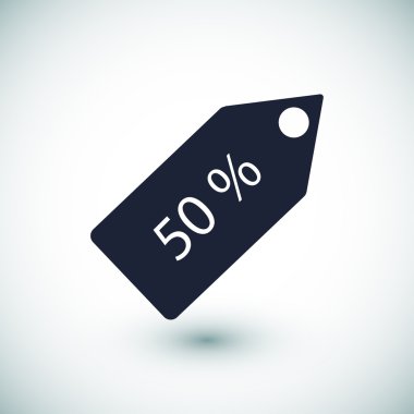 % 50 bir ses etiketi simgesi