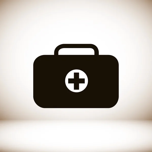 Bolsa de medicina icono plano — Vector de stock