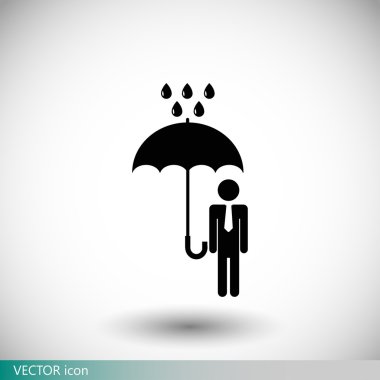 yağmurlu havalarda şemsiye ile adam