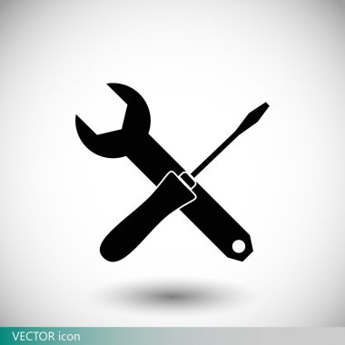 İngiliz anahtarı ve tornavida simgesi