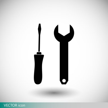 İngiliz anahtarı ve tornavida simgesi