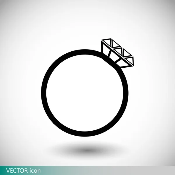 Ring mit Diamant-Symbol — Stockvektor