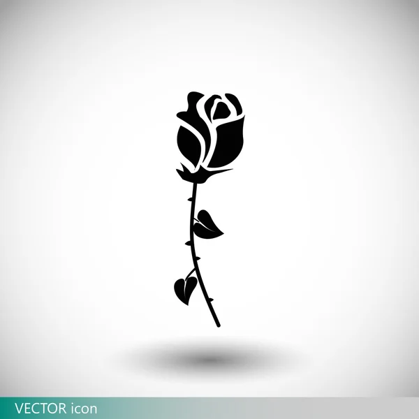 Icono de flor de rosa — Vector de stock