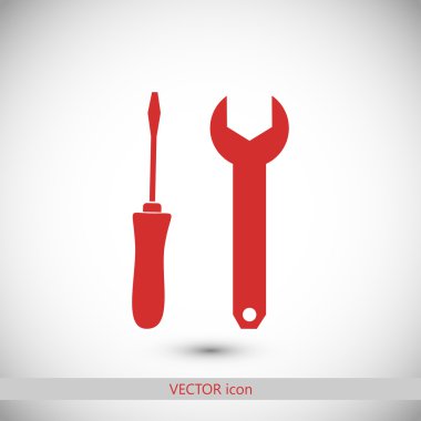 İngiliz anahtarı ve tornavida simgeler illüstrasyon