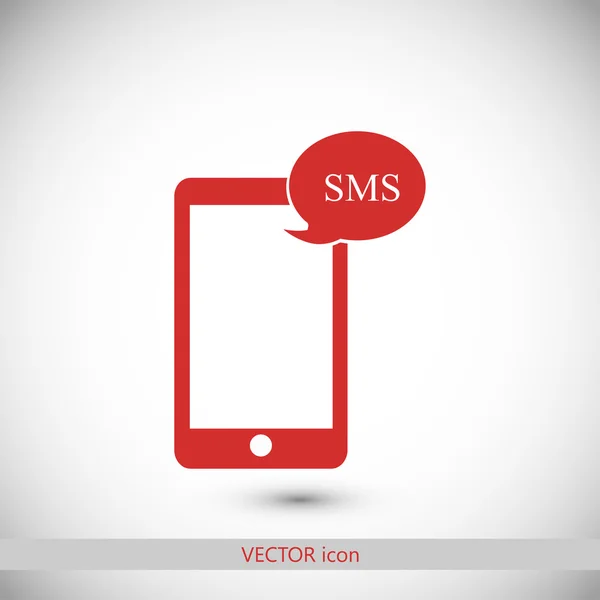Telefone celular com ícone sms —  Vetores de Stock