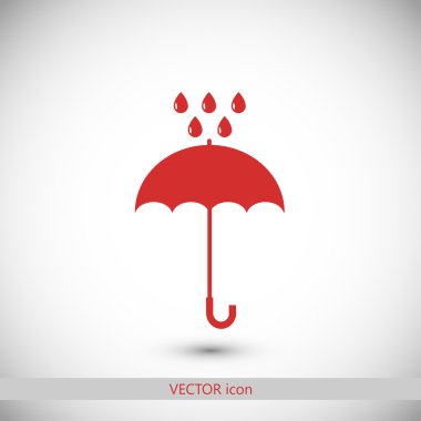 Şemsiye ve yağmur damla simgesi