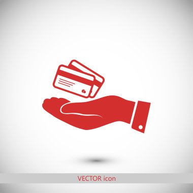 elinde kredi kartı simgesi