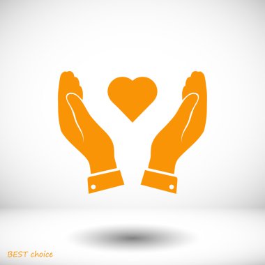 Ellerin simgesinde kalp