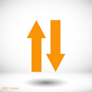 yukarı ve aşağı okları simge