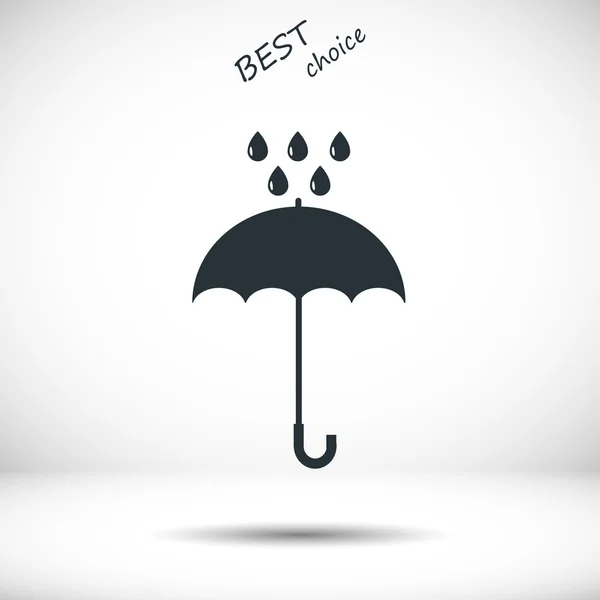 雨伞和雨水滴图标 — 图库矢量图片