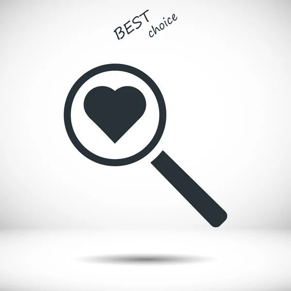 Szív keresés ikon — Stock Vector