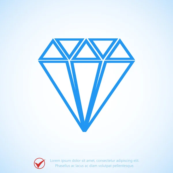 Icono plano de diamante — Vector de stock