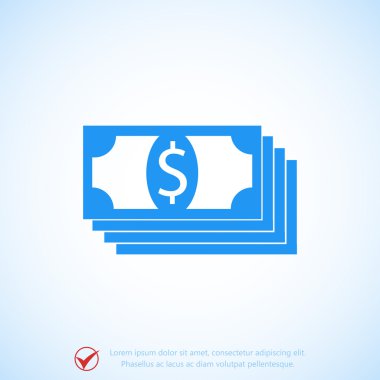 Doları düz simgesi