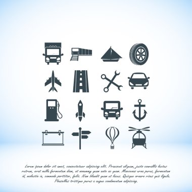 taşıma düz simgeler 