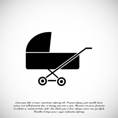 Çocuk arabası düz simgesi