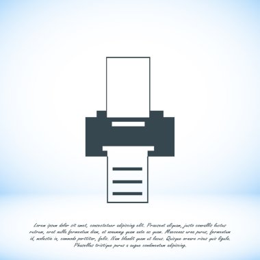 Yazıcı düz simgesi