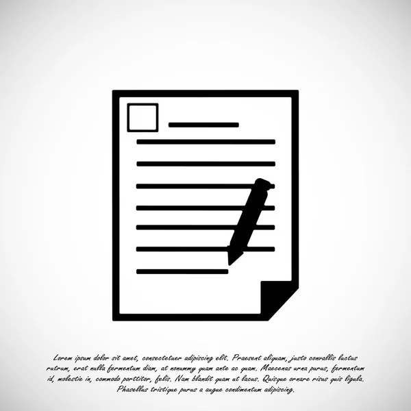 Documento icono plano — Vector de stock