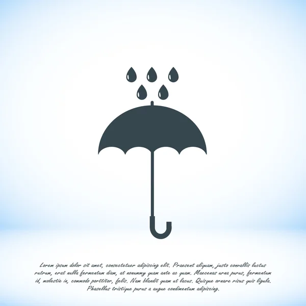 Umbrella and rain drops icon — Stock Vector