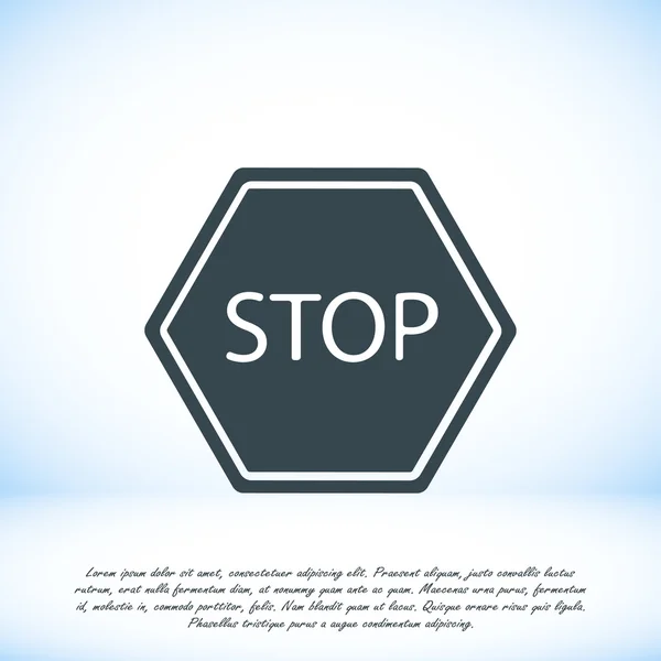 Stop icona piatta — Vettoriale Stock