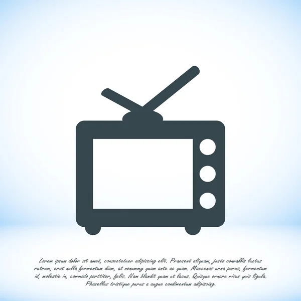 Icono plano de TV — Vector de stock