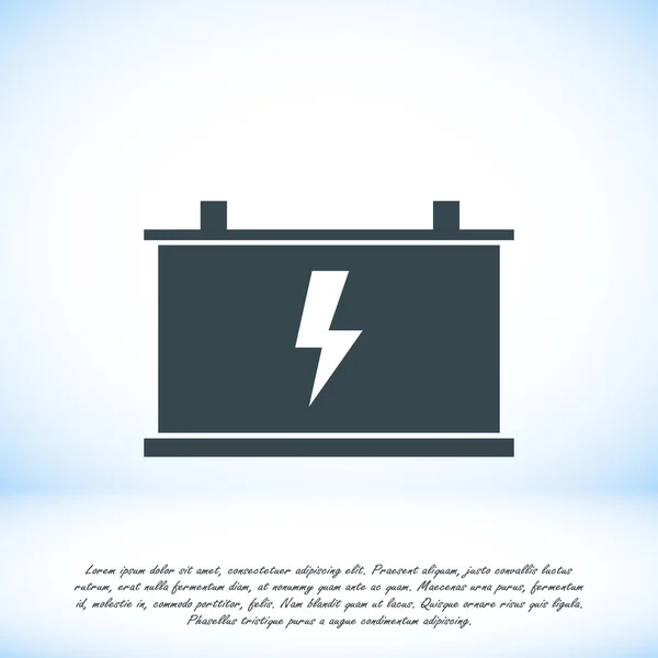 Icono plano batería del coche — Vector de stock