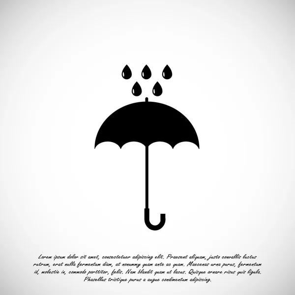 Umbrella and rain drops icon — Stock Vector