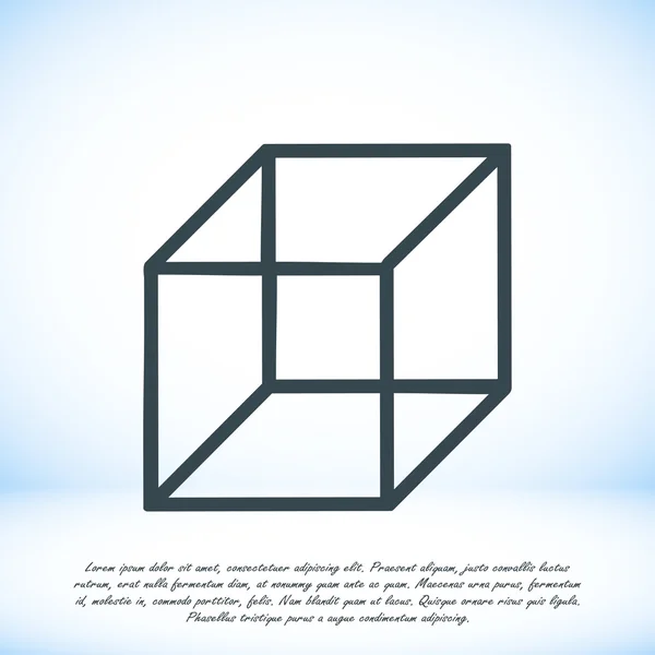 Icône plate cube — Image vectorielle