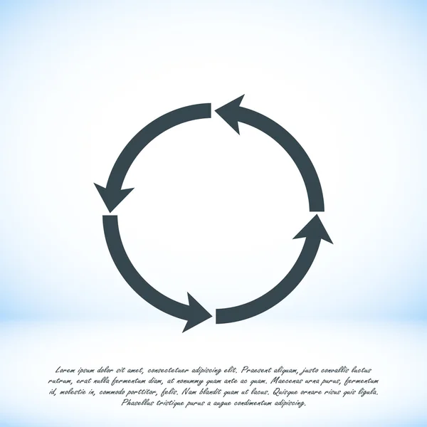 Platte cirkelvormige pijlen-pictogram — Stockvector