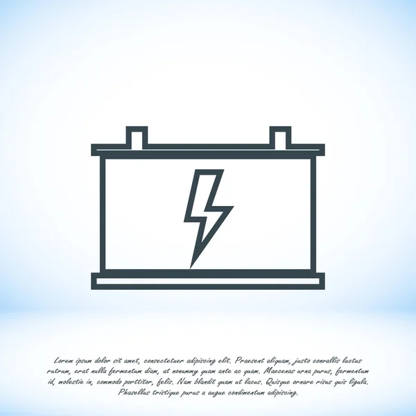 Icono plano batería del coche — Archivo Imágenes Vectoriales