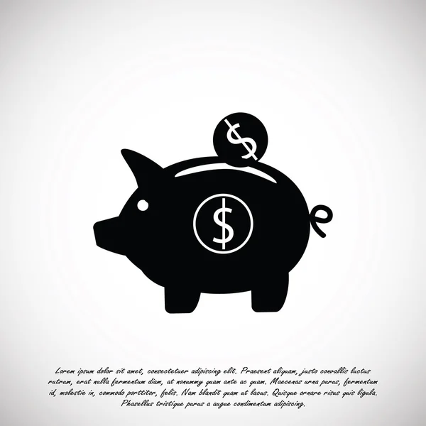 Piggy bank platte pictogram — Stockvector