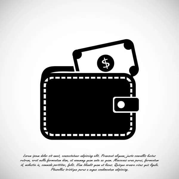 Wallet with dollar flat icon — Stock Vector