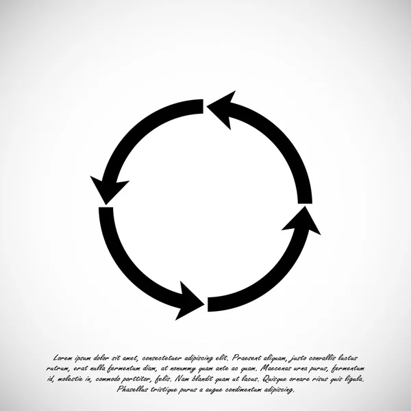 Flèches circulaires icône plate — Image vectorielle
