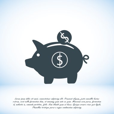 kumbara düz simgesi