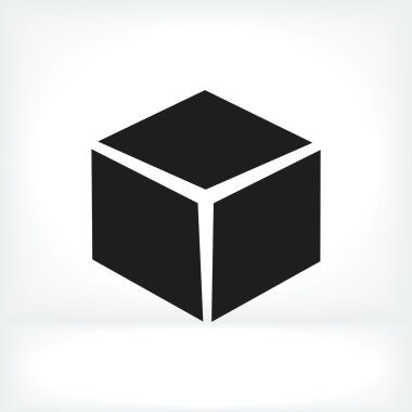 soyut küp düz simgesi