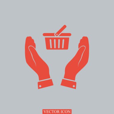 alışveriş sepetine eller simgesini